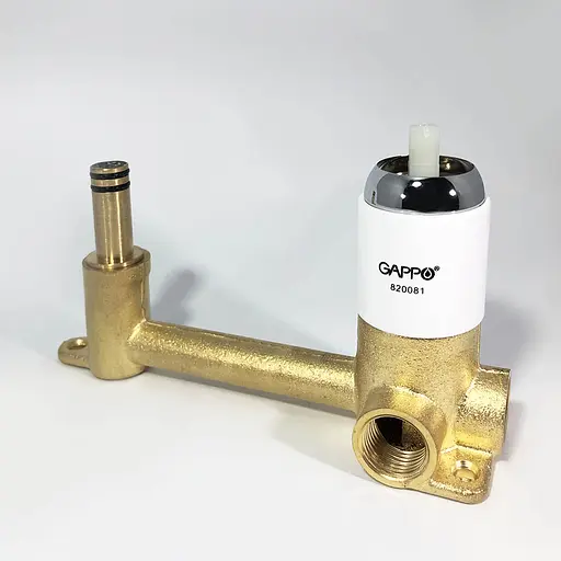 G1048-22 Змішувач для умивальника настінний литий гусак білий/хром Ø35 Gappo 1/8 Білий - фото 3