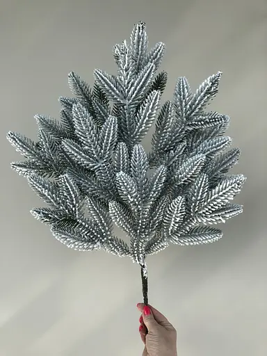 Декоративная искусственная хвоя Hvoya Classic литая ветка елки заснеженная 60 см - фото 2