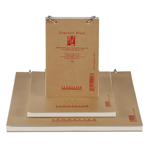 Скетчбук для эскизов на металлических кольцах Esquisse Sennelier, 50 листов, 90 г/м, 16x24 см - фото 2