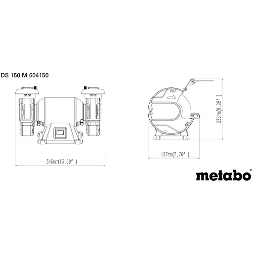 Верстат заточувальний Metabo DS 150 M 370 Вт (604150000) - фото 2