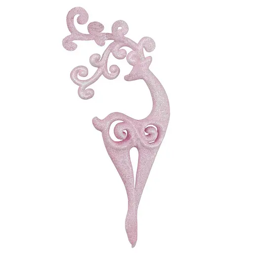 Елочная игрушка MIS LT Олень Сказочный 7х18х3,5 см розовый - фото 1