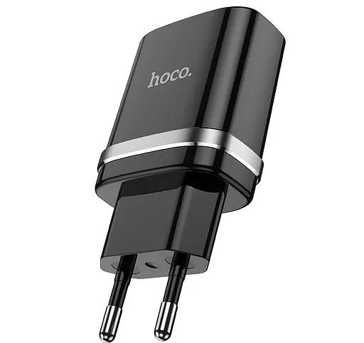Адаптер питания зарядное HOCO Ardent single port charger N1 1USB 12 W (Safety Certified) черное - фото 1