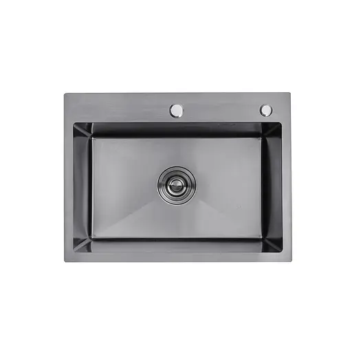 Кухонная мойка Kroner KRP Schwarze - 5843HM ​​PVD (3,0/1,0 мм) CV022794, Черный - фото 1