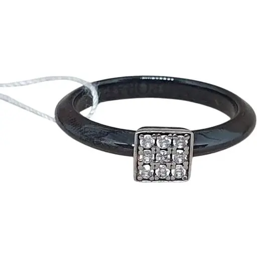 Серебряное кольцо Aurora с керамикой и фианитами. С1007Ч 18,5
