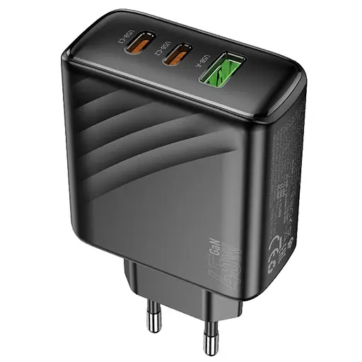 МЗП Hoco CS26A Article PD45W (1USB-A/2C) Black - фото 7