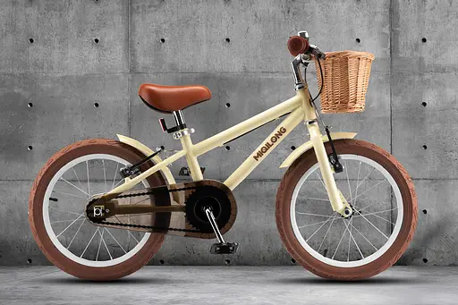 Miqilong Детский велосипед RM 16" бежевый - фото 3