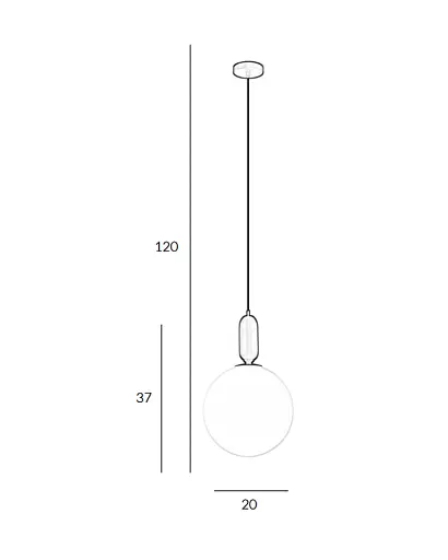 Підвісний світильник, люстра Italux PND-02340-1M-BK Aldeva E27 1x40W IP20 Чорний - фото 3