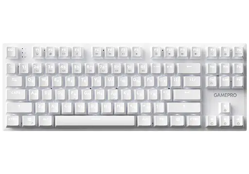 Клавіатура ігрова механічна GamePro MK-124-W USB Hot-Swap Outemu Red Switch White - фото 1