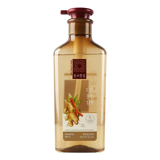 Шампунь для волосся Aekyung KeraSys Dong Ui Hong Sam Ginger Red Ginseng Shampoo, 500 мл - фото 2