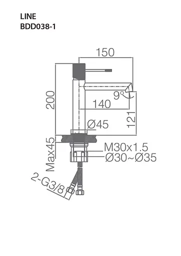Смеситель для умывальника Imex Line хром BDD038-1 Хром - фото 3