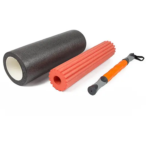 Массажный ролик EasyFit TIO 3 в 1 Черный-оранжевый (EF-0271) - фото 1