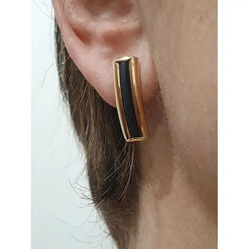 Золотые серьги Tango с каучуком. 930022 - фото 2