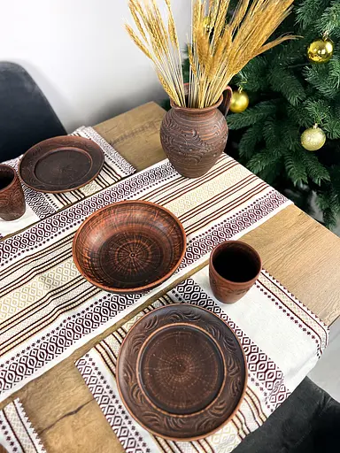 Льняная салфетка с украинским орнаментом Луч 30х40 см 4 шт. - фото 9