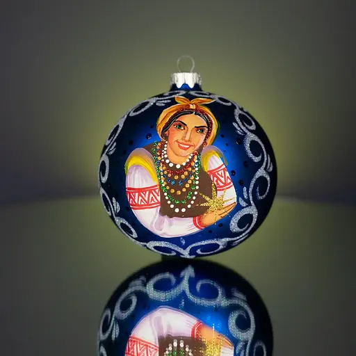 Набір ялинкових прикрас Різдвяні історії Диканьскі вечори в дерев'яній коробці скло (4820001112146) - фото 5