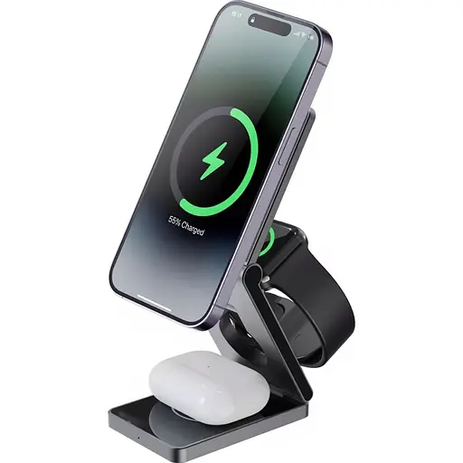 Бездротовий зарядний пристрій Proove Titan Volt 3in1 Gray (WSTV15000003) [131672] - фото 3