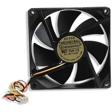 Вентилятор 92 мм Gembird Fancase2/BALL чорний 92x92x25 мм 2800 rpm 22.8 дБ(А) 3-pin кульковий підшипник - фото 1
