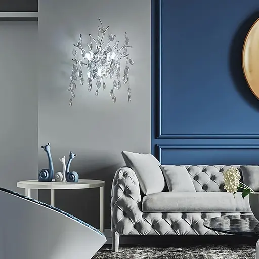 Вишукане срібне бра DIAMINA з кришталевим камінням Арт. W33007/2 S CH Line F - фото 1