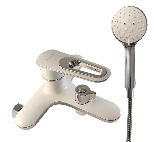 Смеситель для ванны литой короткий гусак белый/хром Ø35 Frap 1/10 F3249 Белый - фото 1