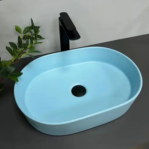 Умивальник VBI Verona 50 blue matt накладний VBI-011321, Синий - фото 1