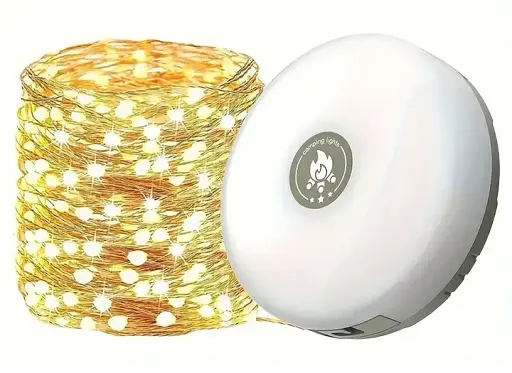 Кемпінговий туристичний ліхтар з гірляндою росою і магнітом 20 м USB (478698-Prob) Теплий білий - фото 5