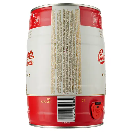 Уценка. Пиво Budweiser Budvar Original светлое, 5%, ж/б, 5 л - фото 3