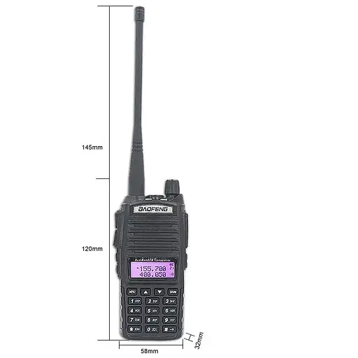 Рація Baofeng UV-82 8W посилена PRO серія VHF/UHF, ліхтар, 2xPTT кнопка, гарнітура, дальність 10км (100832) - фото 8