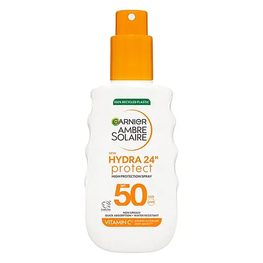 Спрей сонцезахисний Garnier Ambre Solaire Hydra 24H Protect водостійкий зволожувальний для шкіри тіла та обличчя SPF 50 150 мл - фото 1