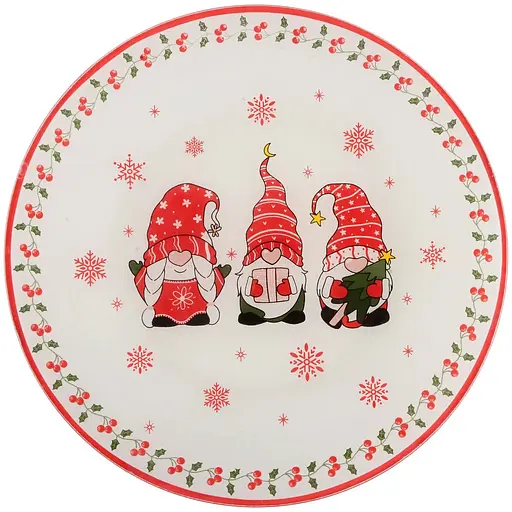 Блюдо VIVA NY GNOMES круглое стеклянное 26 см (S30105-1)