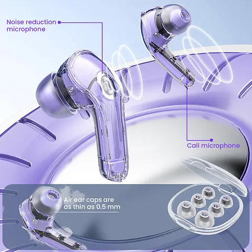 Бездротові навушники Acefast TWS T8 вакуумні фіолетові - фото 9