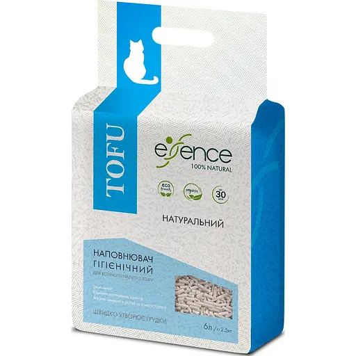 Наполнитель для кошачьего туалета Essence из тофа натуральный аромат 6 л - фото 1