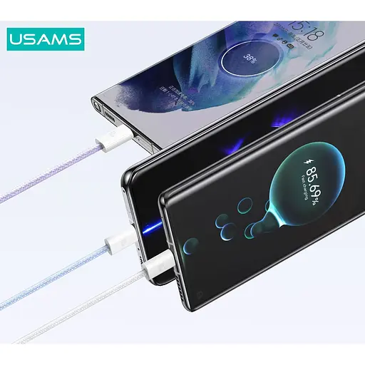 Кабель Usams US-SJ656 U86 USB-C to USB-C PD 60W 1.2m White [138983] - фото 3