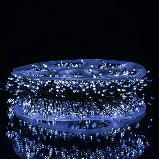 Новорічна гірлянда кімнатна роса 100 м 3000 LED Хвойна лапа зелений провід Білий Garlando D3000L100MGW - фото 6