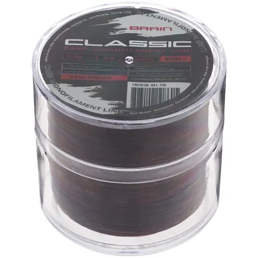 Волосінь Brain Classic Carp Line (dark brown) 600 м 0.30 мм 20 lb 8.8 кг - фото 2