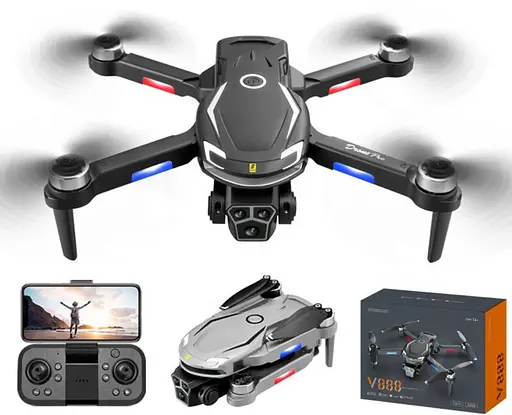 Складаний дрон V888 з камерою 8K уникнення перешкод, управління зі смартфона - фото 2