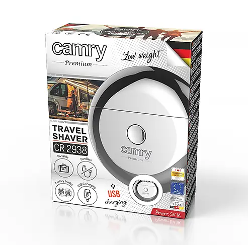 Дорожня бритва Camry CR 2938 з 2 головками і USB - фото 8