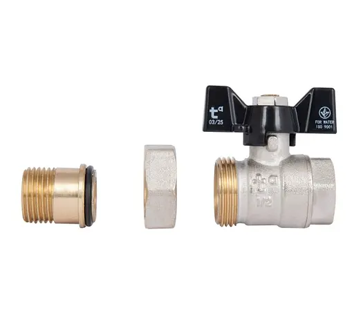 Кран шаровой Thermo Alliance "Американка" Base 1/2"ВН прямой, PN40, бабочка SD221W15 - фото 7