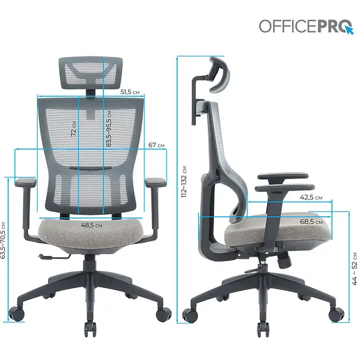 Офісне крісло OfficePro Elegant OC600-B-DG-DG Black/Dark Gray [148650] - фото 11