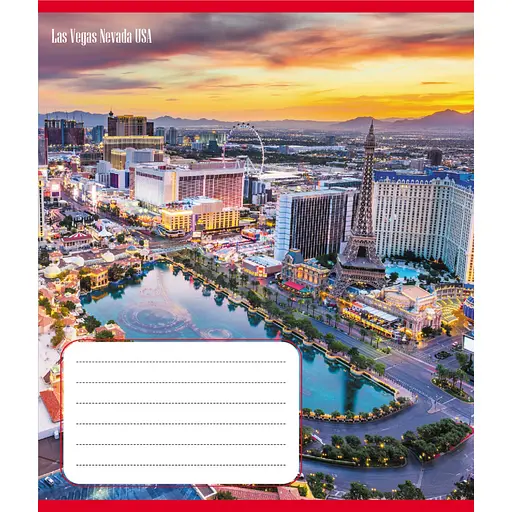 Тетрадь ученическая "Панорама города" Leader 012-510201C-2 в косую линию, 12 листов - фото 1