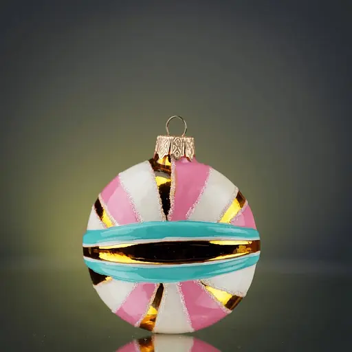 Набір ялинкових прикрас Різдвяні історії Зефірний в дерев'яній коробці скло (4820001179637) - фото 6