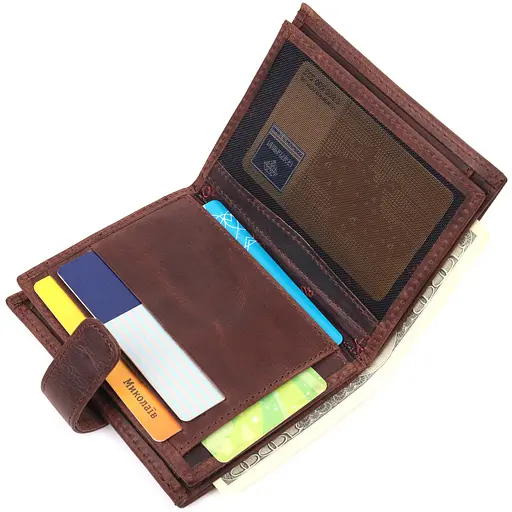 Мужской кошелек в vintage кожи 9.5х11х2.5 см KARYA 9.5х11х2.5 см acs0024259 - фото 5