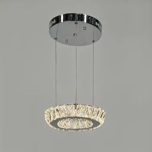 Елегантна люстра з підвісним кришталевим кільцем Ø 24 см | Арт. (T) C 126/1 (250) | Line F - фото 3