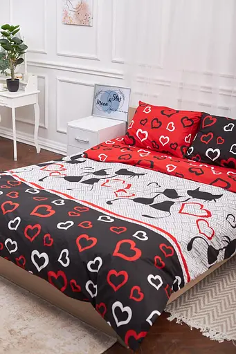 Підковдра Moon&Star Бязь Gold Люкс Love Cats Полуторна 143x210 см - фото 1