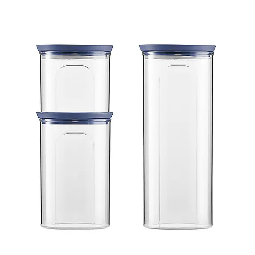 Набор из 3-х круглых герм.емкостей TOSCA бело-синий (0,7л+1,2л+2,2л) (55682) - фото 2