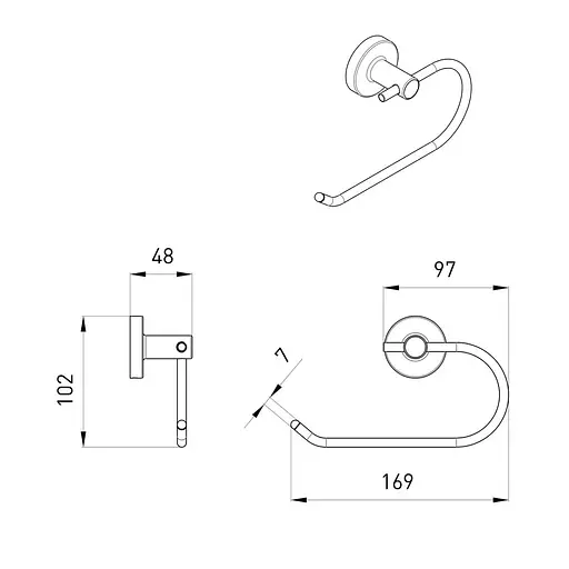 Тримач туалетного паперу Volle Ronda de la noche 2535.240204 Чорний матовий - фото 2