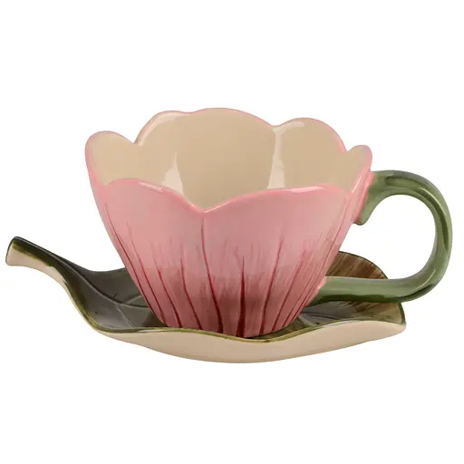 Чашка Led Handmade Flower с блюдцем 380 мл (B060373)