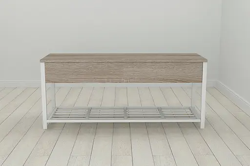 Банкетка з ящиком Ferrum-decor Дрейк 1 550x1000x400 метал Білий ДСП Сонома Трюфель 16 мм (FRD-103056) - фото 4