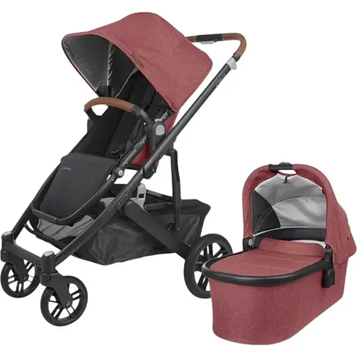 Прогулочная коляска Uppababy Cruz V2 - Lucy + люлька Uppababy Carrycot Lucy Rosewood Melange с карбоновым каркасом - фото 1