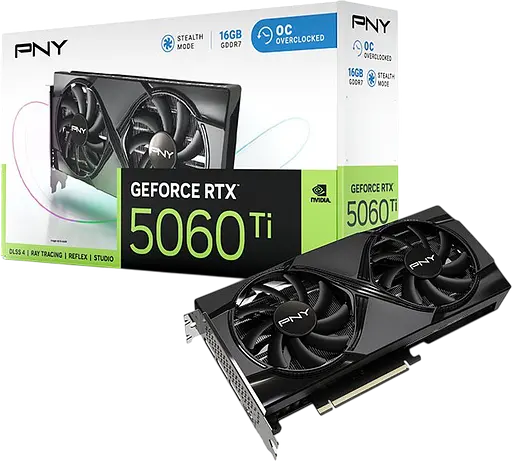 Відеокарта GeForce RTX 5060 Ti 16GB PNY Verto Dual OC (VCG5060T16DFXPB1-O) - фото 1