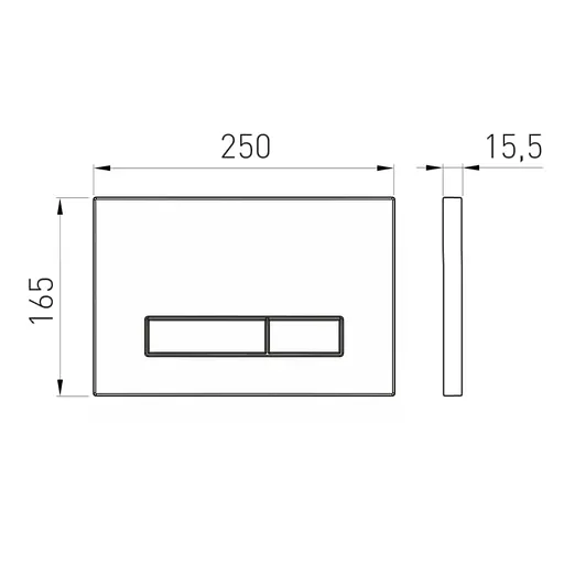 Клавіша змиву Volle Largo Evo пластик pistola gris 2220.011105, Графит - фото 2