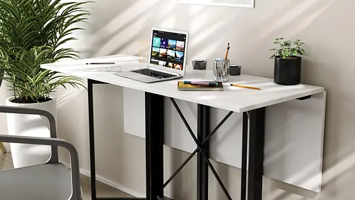 Стіл-книга трансформер Спайдер Ferrum-decor 750x1150x880 Чорний метал ДСП Біле 16 мм (FRD-105088) - фото 2